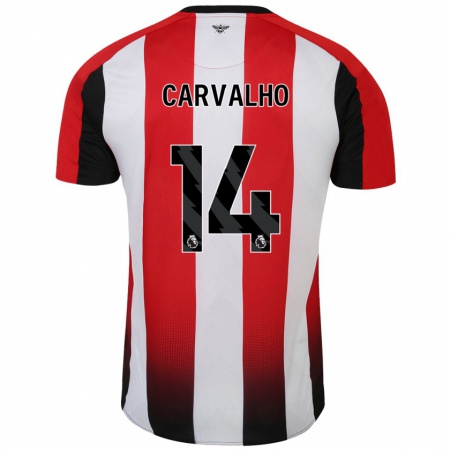 Kandiny Kinder Fábio Carvalho #14 Rot Weiß Heimtrikot Trikot 2024/25 T-Shirt