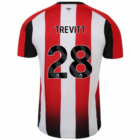 Kandiny Kinder Ryan Trevitt #28 Rot Weiß Heimtrikot Trikot 2024/25 T-Shirt