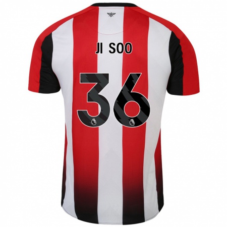 Kandiny Kinder Ji-Soo Kim #36 Rot Weiß Heimtrikot Trikot 2024/25 T-Shirt