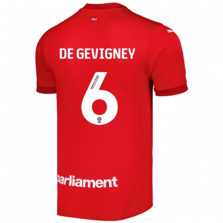 Kandiny Kinder Maël De Gevigney #6 Rot Heimtrikot Trikot 2024/25 T-Shirt