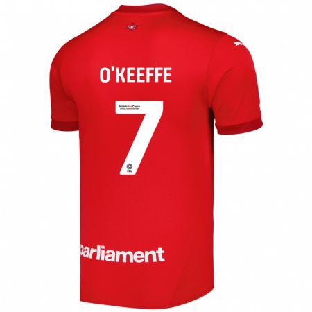 Kandiny Kinder Corey O'keeffe #7 Rot Heimtrikot Trikot 2024/25 T-Shirt