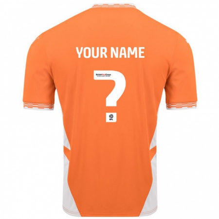 Kandiny Kinder Ihren Namen #0 Orange Weiß Heimtrikot Trikot 2024/25 T-Shirt