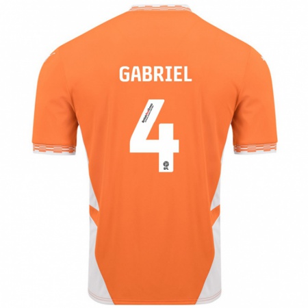 Kandiny Kinder Jordan Lawrence-Gabriel #4 Orange Weiß Heimtrikot Trikot 2024/25 T-Shirt