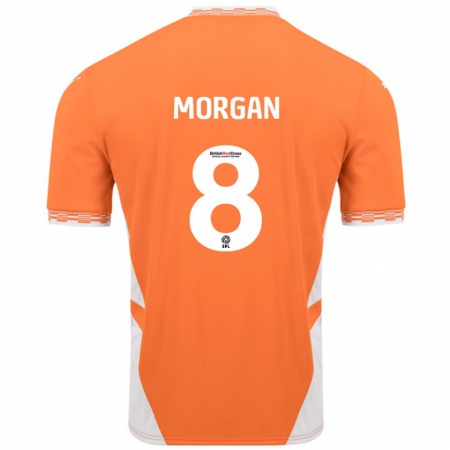 Kandiny Kinder Albie Morgan #8 Orange Weiß Heimtrikot Trikot 2024/25 T-Shirt