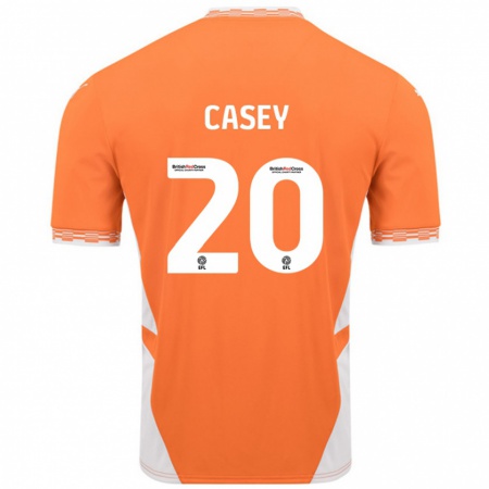 Kandiny Kinder Oliver Casey #20 Orange Weiß Heimtrikot Trikot 2024/25 T-Shirt