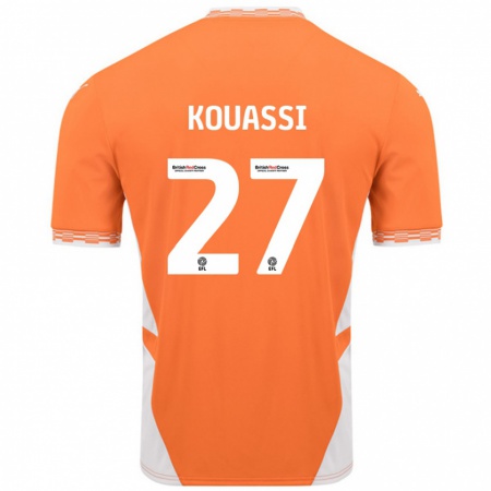 Kandiny Kinder Kylian Kouassi #27 Orange Weiß Heimtrikot Trikot 2024/25 T-Shirt