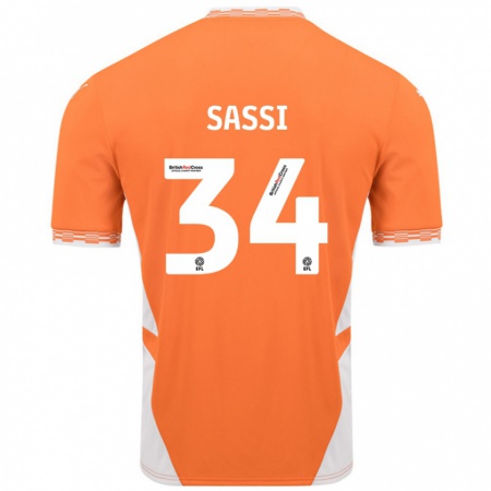 Kandiny Kinder Dan Sassi #34 Orange Weiß Heimtrikot Trikot 2024/25 T-Shirt