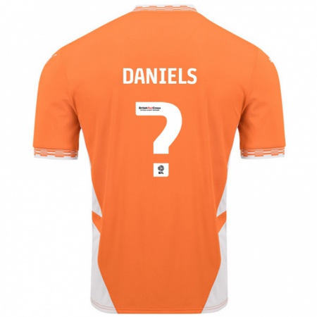 Kandiny Kinder Jake Daniels #0 Orange Weiß Heimtrikot Trikot 2024/25 T-Shirt