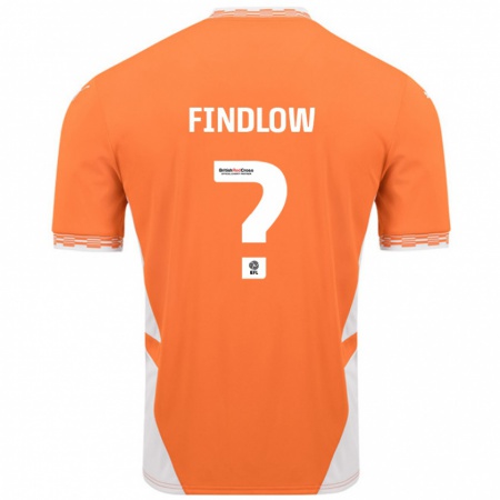 Kandiny Kinder Luke Findlow #0 Orange Weiß Heimtrikot Trikot 2024/25 T-Shirt