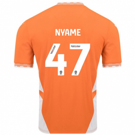 Kandiny Kinder Josh Nyame #47 Orange Weiß Heimtrikot Trikot 2024/25 T-Shirt