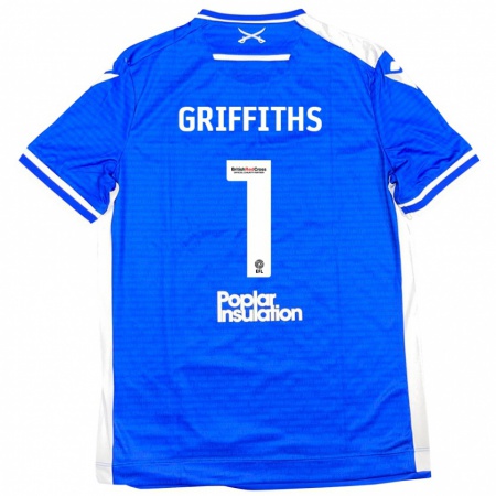 Kandiny Kinder Josh Griffiths #1 Blau Weiß Heimtrikot Trikot 2024/25 T-Shirt