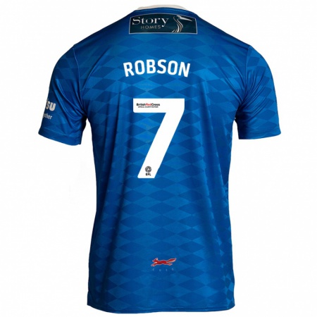 Kandiny Kinder Ethan Robson #7 Blau Heimtrikot Trikot 2024/25 T-Shirt