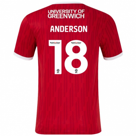 Kandiny Kinder Karoy Anderson #18 Rot Weiß Heimtrikot Trikot 2024/25 T-Shirt