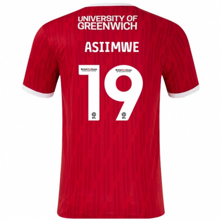 Kandiny Kinder Nathan Asiimwe #19 Rot Weiß Heimtrikot Trikot 2024/25 T-Shirt