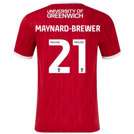 Kandiny Kinder Ashley Maynard-Brewer #21 Rot Weiß Heimtrikot Trikot 2024/25 T-Shirt