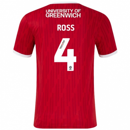 Kandiny Kinder Mia Ross #4 Rot Weiß Heimtrikot Trikot 2024/25 T-Shirt