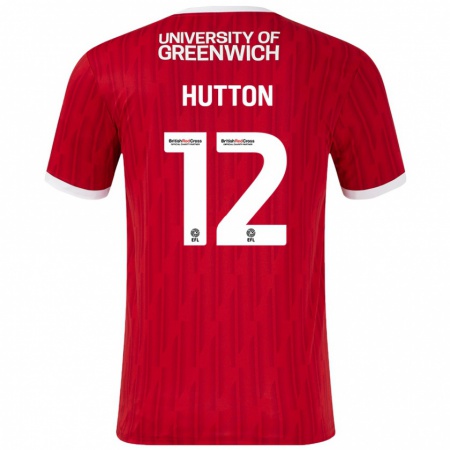 Kandiny Kinder Jodie Hutton #12 Rot Weiß Heimtrikot Trikot 2024/25 T-Shirt