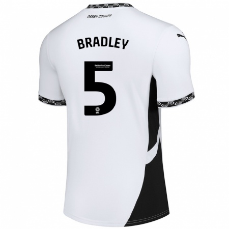 Kandiny Kinder Sonny Bradley #5 Weiß Schwarz Heimtrikot Trikot 2024/25 T-Shirt