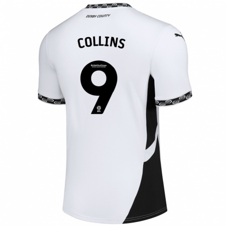 Kandiny Kinder James Collins #9 Weiß Schwarz Heimtrikot Trikot 2024/25 T-Shirt