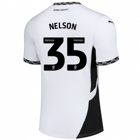 Kandiny Kinder Curtis Nelson #35 Weiß Schwarz Heimtrikot Trikot 2024/25 T-Shirt