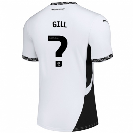 Kandiny Kinder Tristan Gill #0 Weiß Schwarz Heimtrikot Trikot 2024/25 T-Shirt