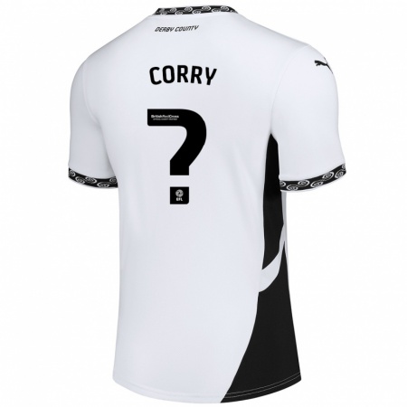 Kandiny Kinder Sean Corry #0 Weiß Schwarz Heimtrikot Trikot 2024/25 T-Shirt