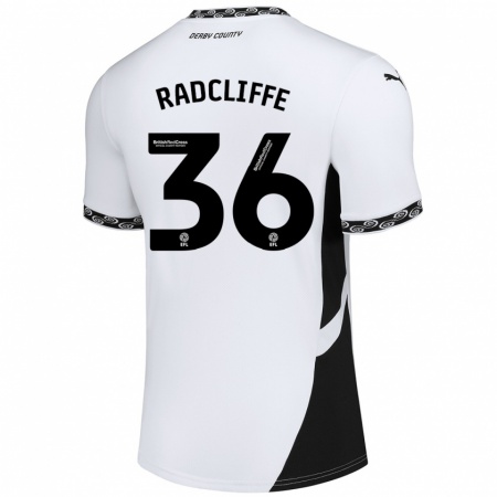 Kandiny Kinder Ben Radcliffe #36 Weiß Schwarz Heimtrikot Trikot 2024/25 T-Shirt