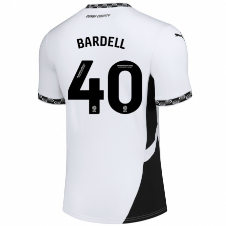 Kandiny Kinder Max Bardell #40 Weiß Schwarz Heimtrikot Trikot 2024/25 T-Shirt