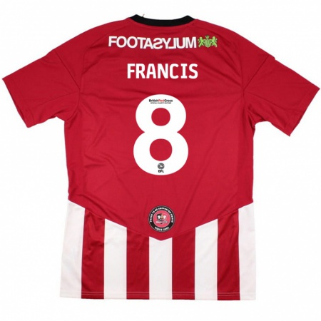 Kandiny Kinder Ed Francis #8 Rot Weiß Heimtrikot Trikot 2024/25 T-Shirt