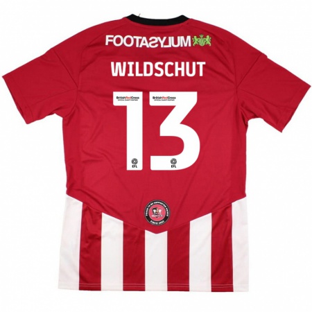 Kandiny Kinder Yanic Wildschut #13 Rot Weiß Heimtrikot Trikot 2024/25 T-Shirt