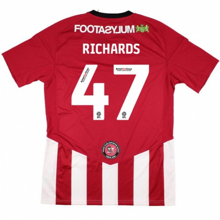 Kandiny Kinder Jake Richards #47 Rot Weiß Heimtrikot Trikot 2024/25 T-Shirt