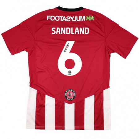 Kandiny Kinder Jess Sandland #6 Rot Weiß Heimtrikot Trikot 2024/25 T-Shirt