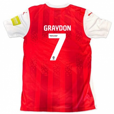 Kandiny Kinder Ryan Graydon #7 Rot Weiß Heimtrikot Trikot 2024/25 T-Shirt