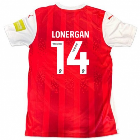 Kandiny Kinder Tommy Lonergan #14 Rot Weiß Heimtrikot Trikot 2024/25 T-Shirt