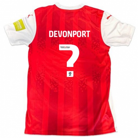 Kandiny Kinder Owen Devonport #0 Rot Weiß Heimtrikot Trikot 2024/25 T-Shirt