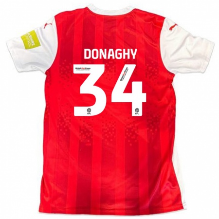 Kandiny Kinder Tom Donaghy #34 Rot Weiß Heimtrikot Trikot 2024/25 T-Shirt