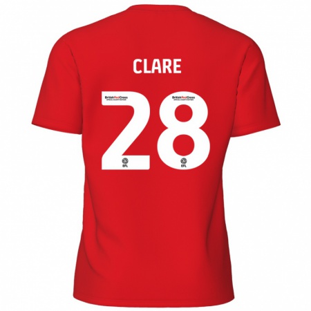 Kandiny Kinder Sean Clare #28 Rot Heimtrikot Trikot 2024/25 T-Shirt