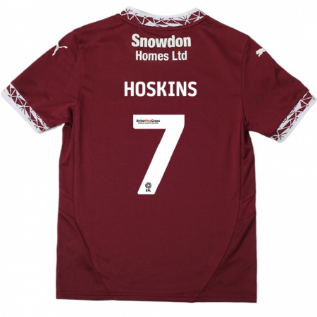 Kandiny Kinder Sam Hoskins #7 Burgundrot Heimtrikot Trikot 2024/25 T-Shirt