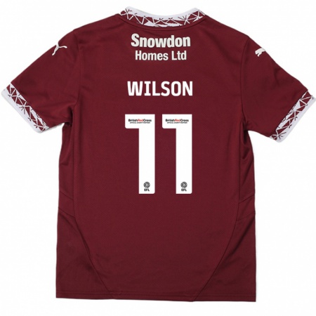 Kandiny Kinder James Wilson #11 Burgundrot Heimtrikot Trikot 2024/25 T-Shirt