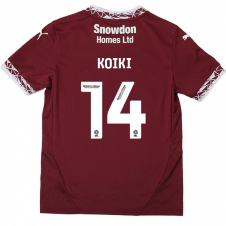 Kandiny Kinder Ali Koiki #14 Burgundrot Heimtrikot Trikot 2024/25 T-Shirt