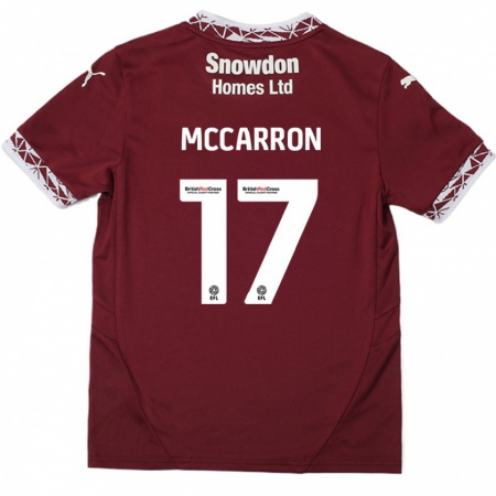 Kandiny Kinder Liam Mccarron #17 Burgundrot Heimtrikot Trikot 2024/25 T-Shirt