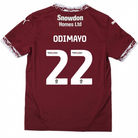 Kandiny Kinder Akin Odimayo #22 Burgundrot Heimtrikot Trikot 2024/25 T-Shirt