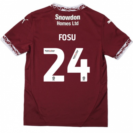 Kandiny Kinder Tariqe Fosu #24 Burgundrot Heimtrikot Trikot 2024/25 T-Shirt