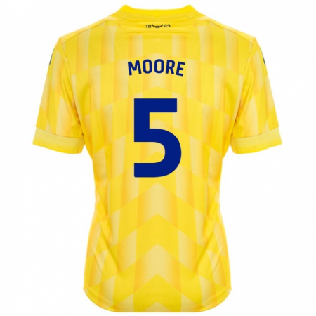 Kandiny Kinder Elliott Moore #5 Gelb Heimtrikot Trikot 2024/25 T-Shirt