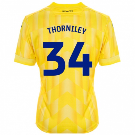 Kandiny Kinder Jordan Thorniley #34 Gelb Heimtrikot Trikot 2024/25 T-Shirt