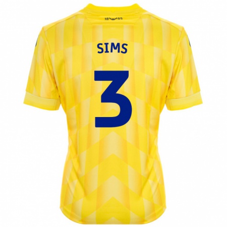 Kandiny Kinder Gemma Sims #3 Gelb Heimtrikot Trikot 2024/25 T-Shirt