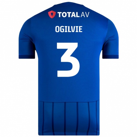 Kandiny Kinder Connor Ogilvie #3 Blau Heimtrikot Trikot 2024/25 T-Shirt