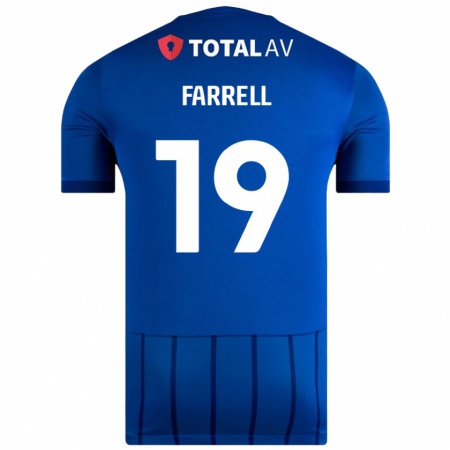 Kandiny Kinder Jacob Farrell #19 Blau Heimtrikot Trikot 2024/25 T-Shirt