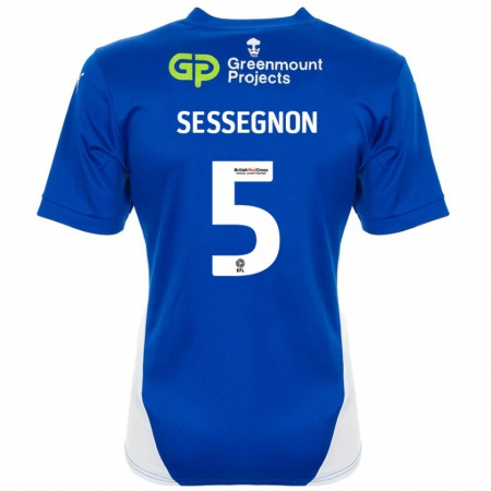 Kandiny Kinder Steven Sessegnon #5 Blau Weiß Heimtrikot Trikot 2024/25 T-Shirt