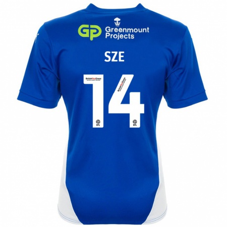 Kandiny Kinder Chris Sze #14 Blau Weiß Heimtrikot Trikot 2024/25 T-Shirt